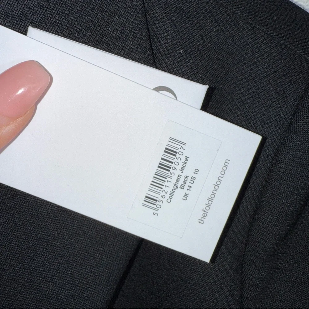 The Fold Black Collingham Jacket wool‎ blend size 10 NWT